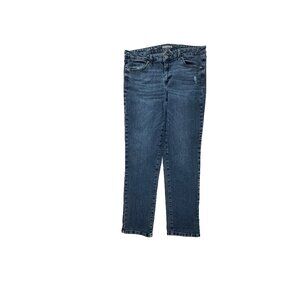 Sonoma Straight Distressed Women's size 12 Dark Wash Blue Denim Jeans